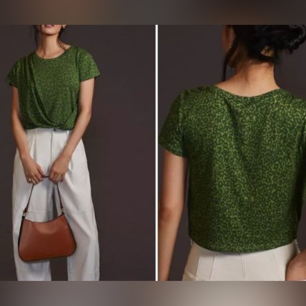 By anthropology green draped top, large